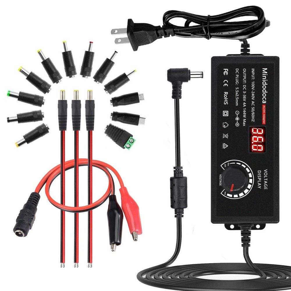 144W Power Supply Adjustable DC 3V ~ 36V Variable Universal Switching Black