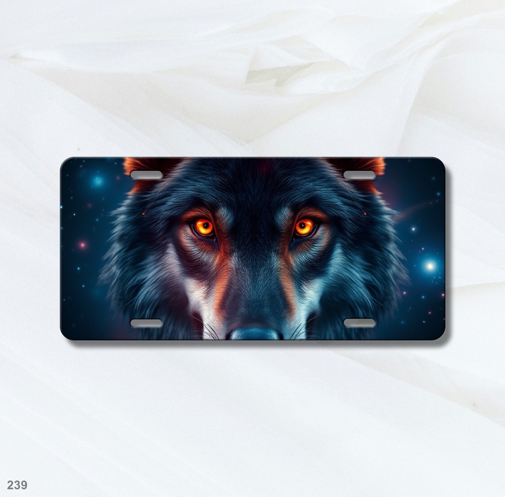 Realistic Wolf License Plate Customizable Front Bumper Plate Holiday Gift