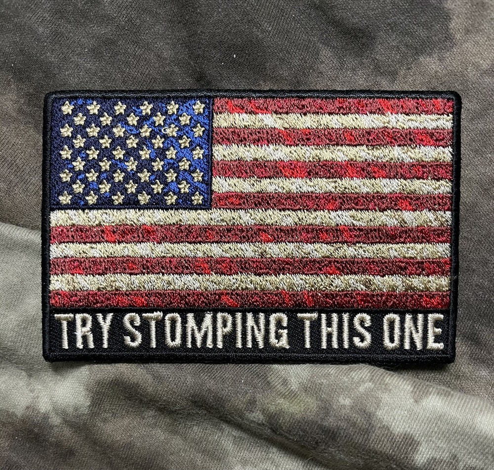 Try Stomping This One Rustic American Flag Patch