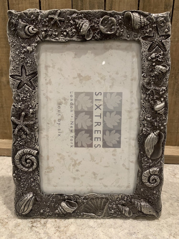 SIXTREES Pewter Shells 4x6 Picture Frame Photo Frame In Original Box
