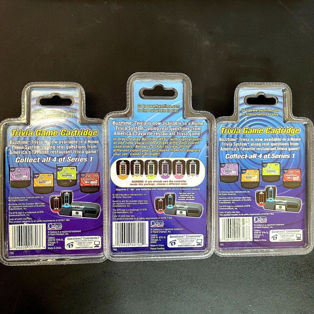 Cadaco Buzztime Wireless White Controller & 2 Game Cartridges Sports/Everything