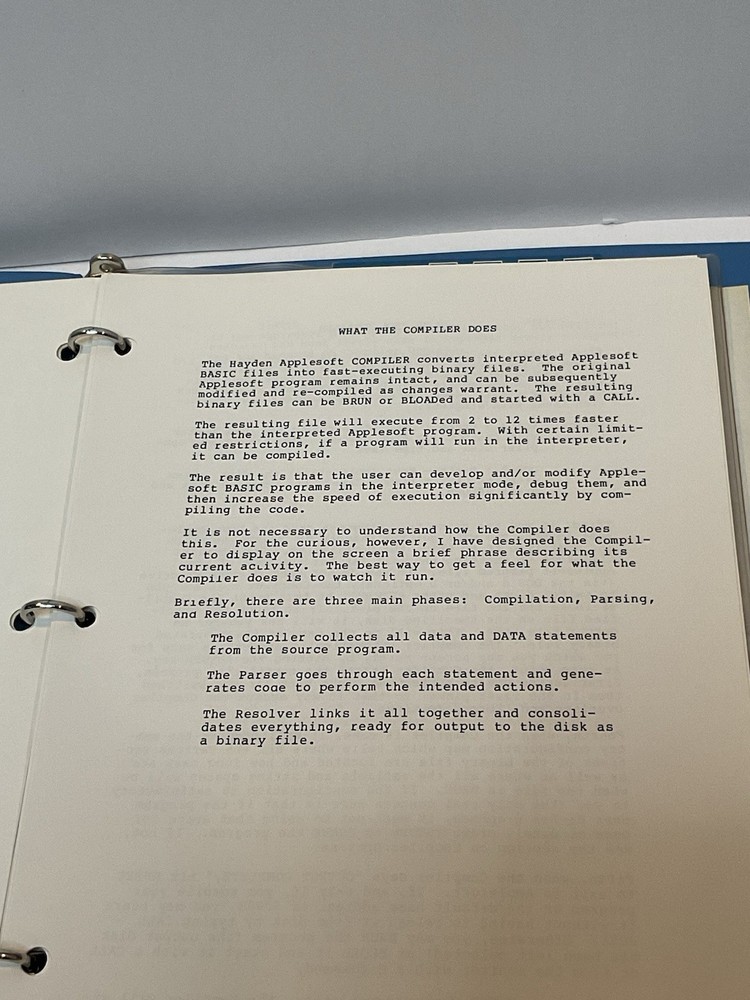 Vintage Apple II Software Hayden AppleSoft Compiler