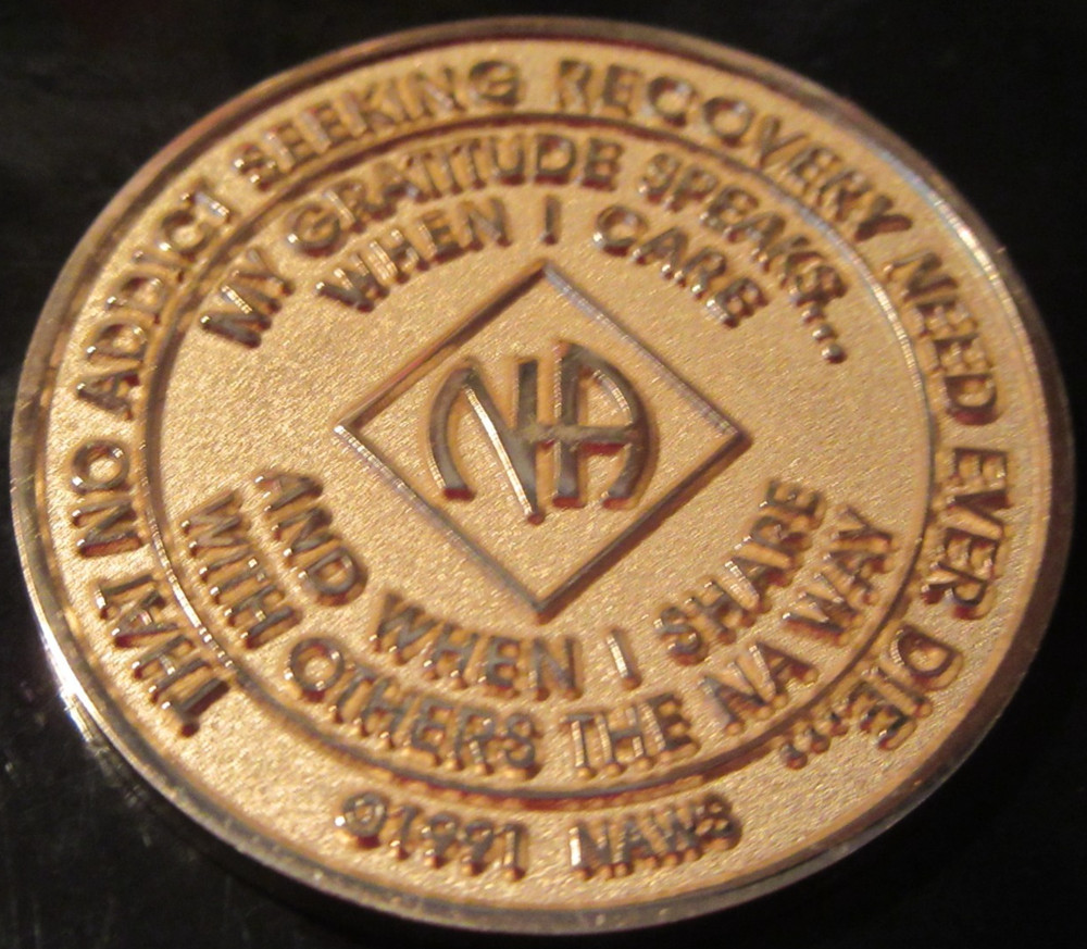Narcotics Anonymous eternity NA Gold Medallion Token Clean