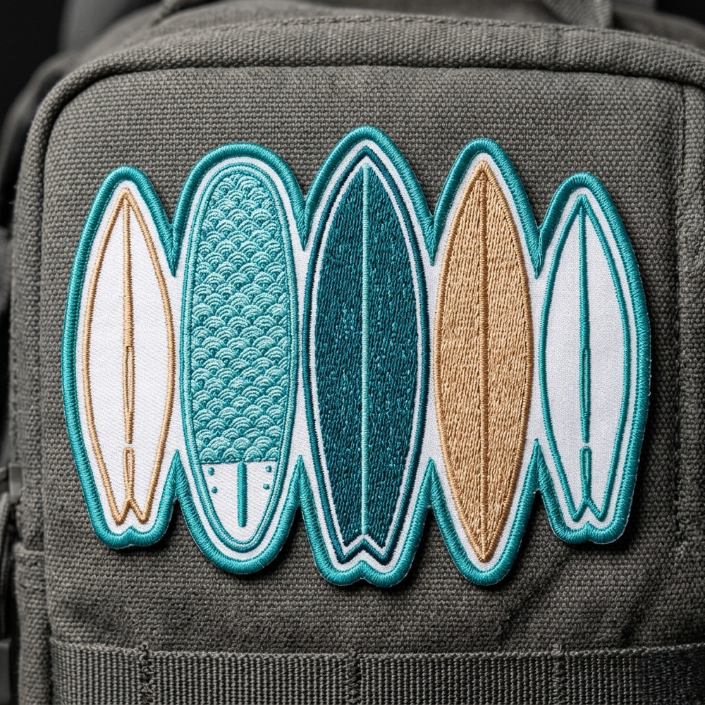 Embroidered Surfboard Patch Beach Surfing Summer Iron On Badge