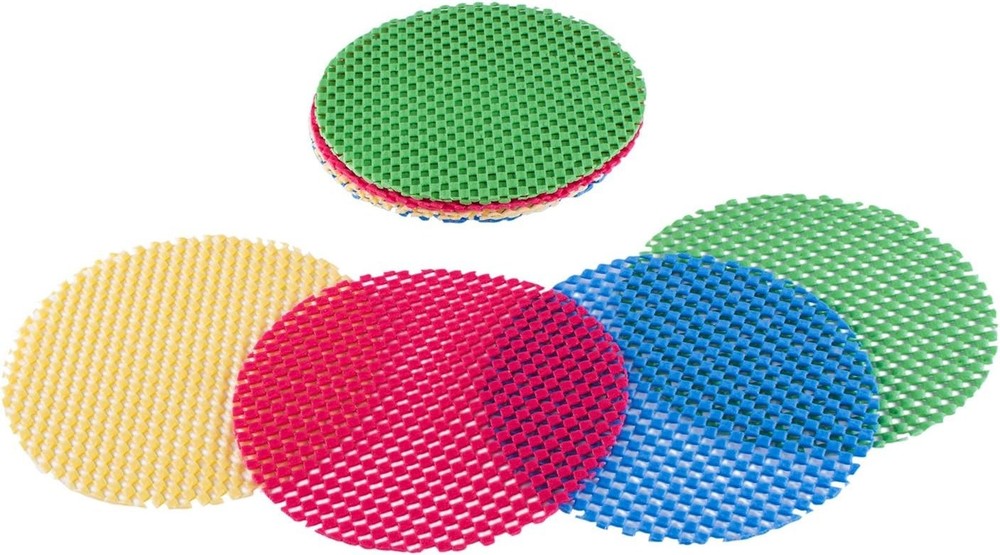 12 Pack Multi-Purpose Manual Jar Gripper Pad Rounds, Bottle Openers, Blue/Green/