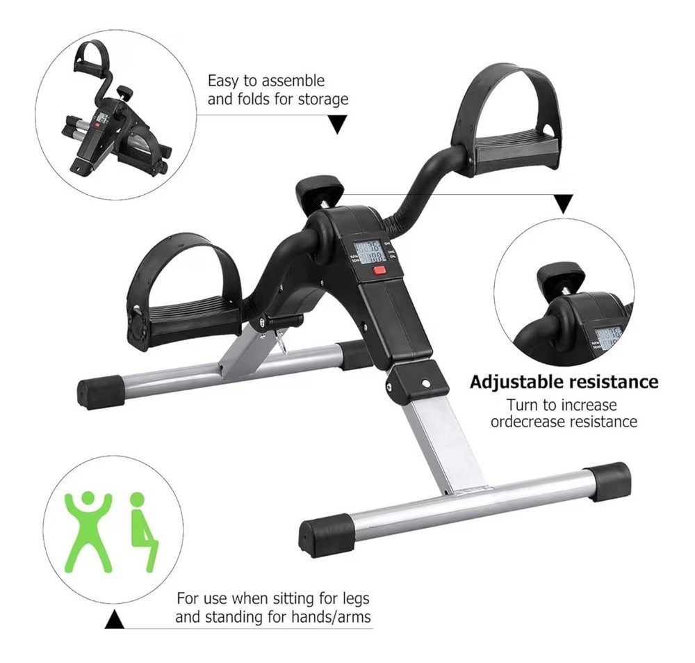 Folding Pedal Exerciser, Mini Under Desk Bike