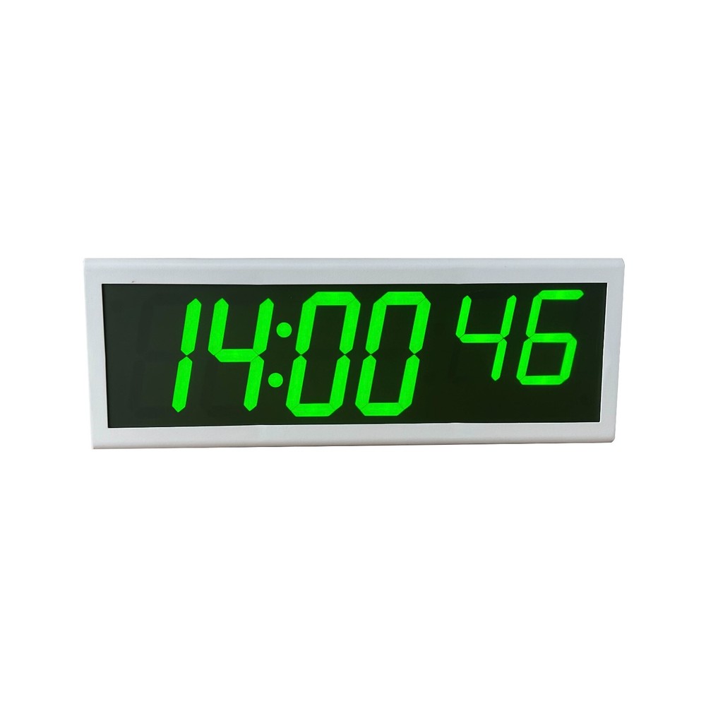 Green LED NTP PoE Clock for Broadcast Timekeeping, Automatic DST Reset
