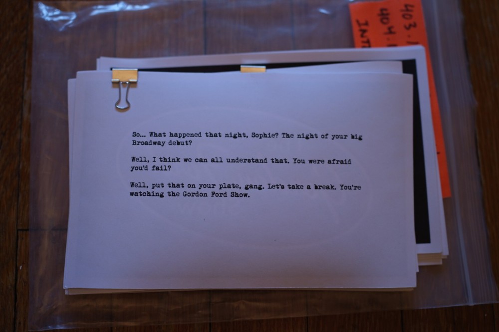 Marvelous Ms. Maisel Prop: Gordon Ford Show Interview Cards