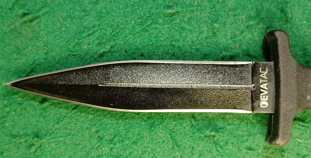 EVATAC Double Edge Dagger, With Black Hard Molded Handle, And Sheath