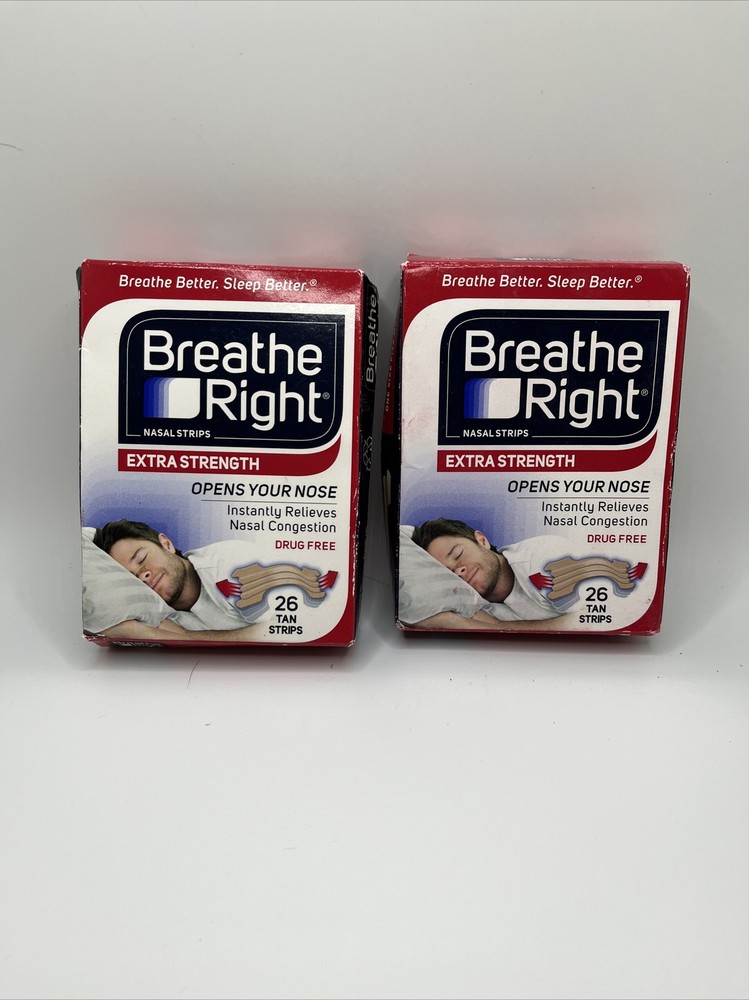 Breathe Right Nasal Strips Extra - 26 Pieces 2 Boxes Total 52 Strips