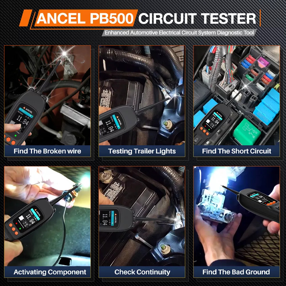 ANCEL Circuit Power Probe Tester AC/DC Voltage Electrical System Test PB500