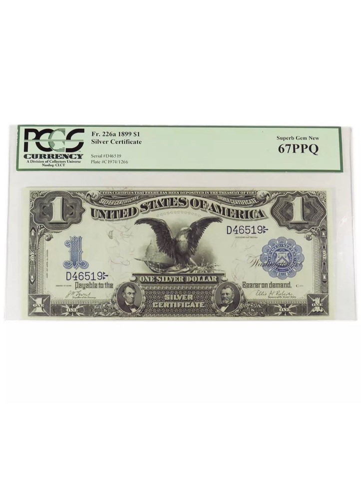 1899 $1 Silver Certificate ( Black Eagle ) Fr 226a - Superb Gem 67PPQ Grade.