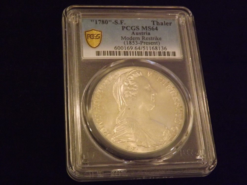 1780     Thaler        Austria              PCGS MS 64