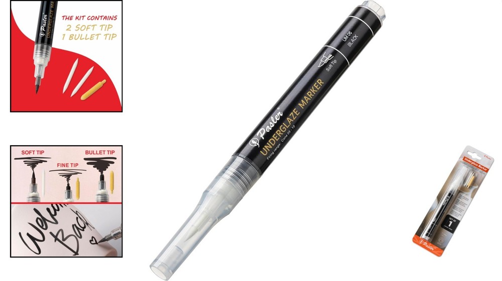 Black Underglaze Pen for Ceramic Pottery - Soft Tip, Water-based, 1 Pack