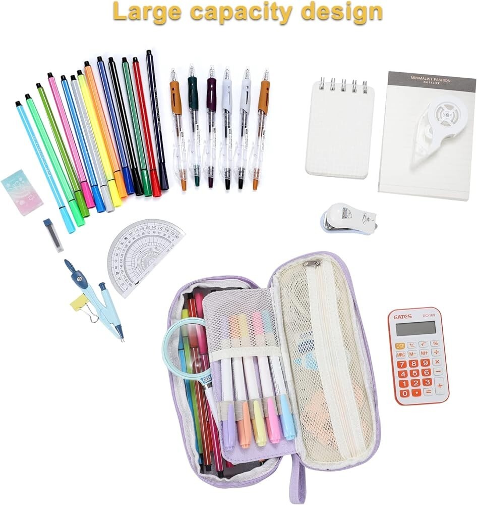 big pencil storage case purple