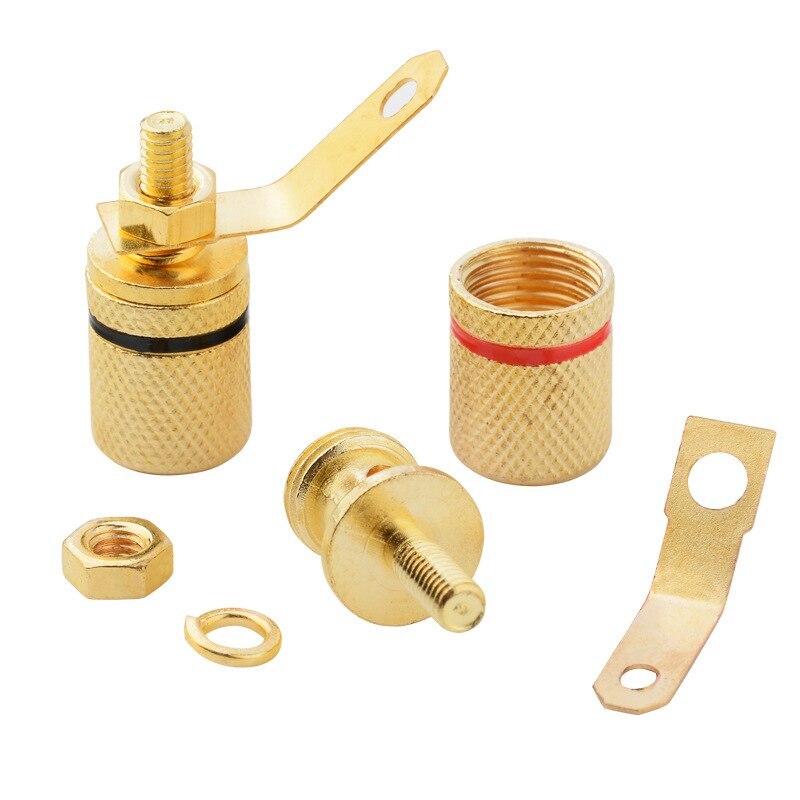 Gold Plated Amplifier Speaker Terminal Binding Post Banana Plug Socket Connector