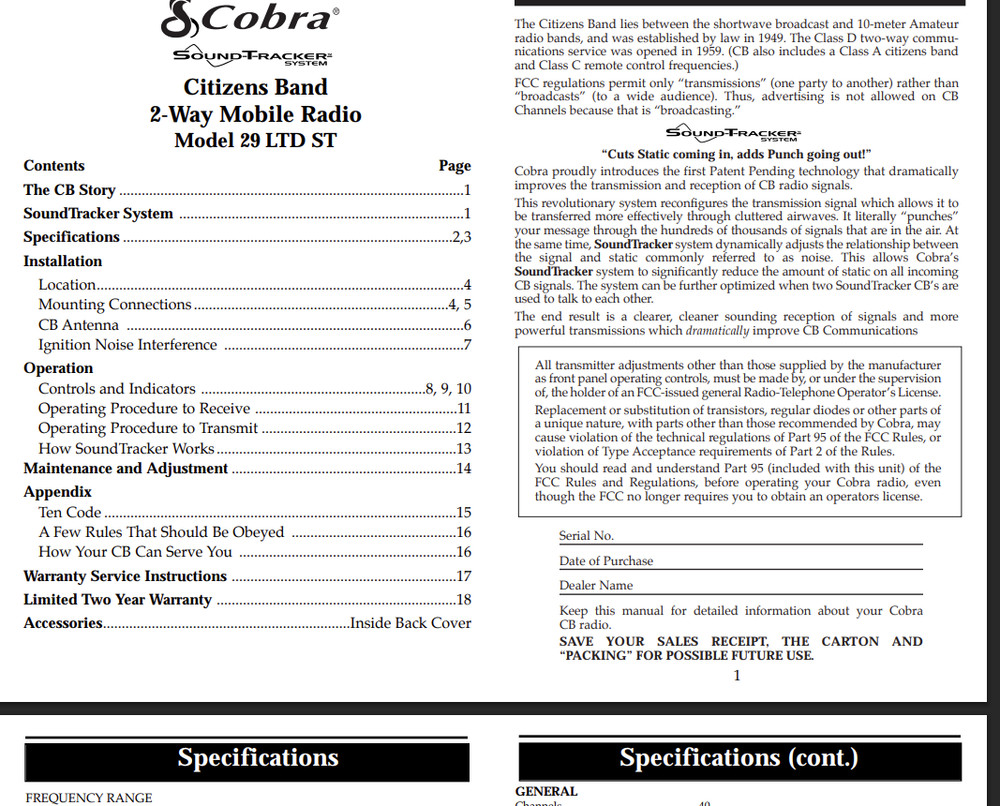 Cobra CB Radio Manuals on CD-ROM