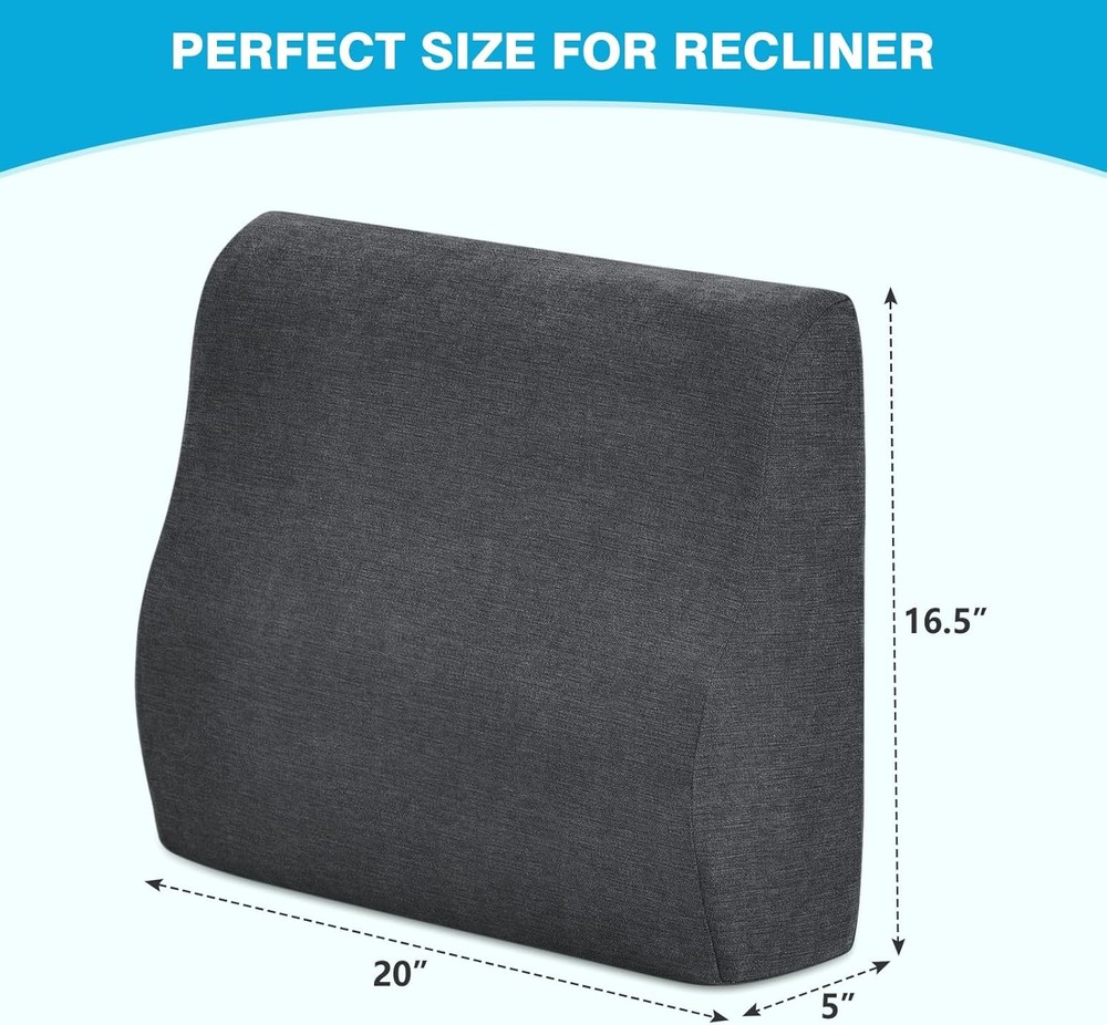 TANYOO Back Support Pillow for Recliner Dual Layer Lumbar Medium, Dark Grey