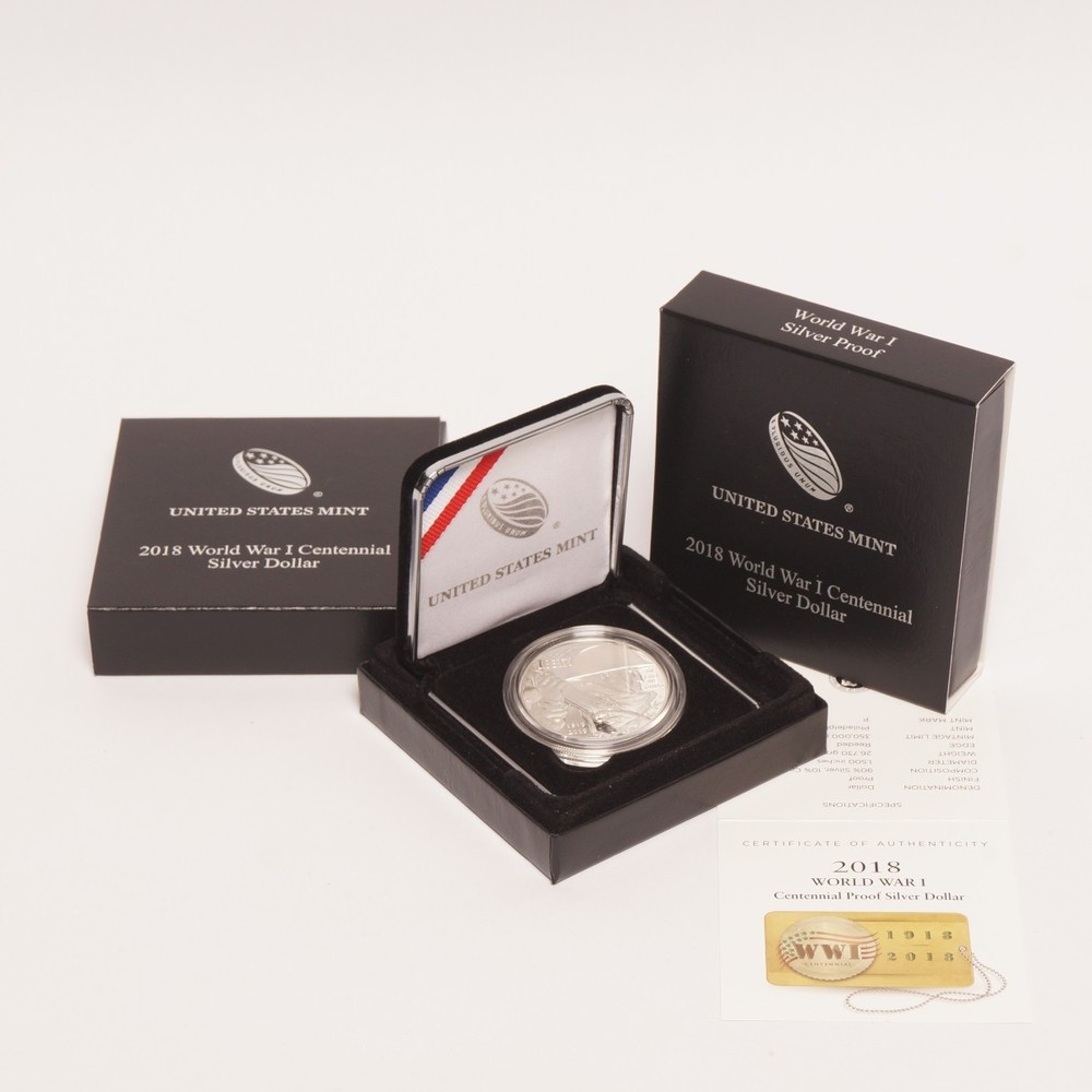 2018 World War I Centennial Commemorative Proof Silver Dollar