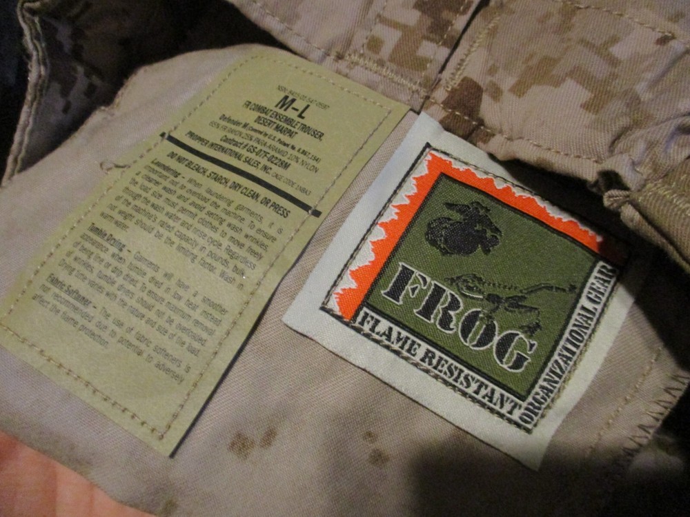 NWT USMC Desert FROG Marpat FR Combat, Utility Camo Pants, MEDIUM LONG