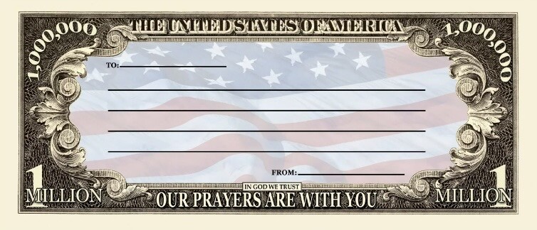 5 Pack Military Troops Deployment Support Money Note Novelty 1 Million Dollars
