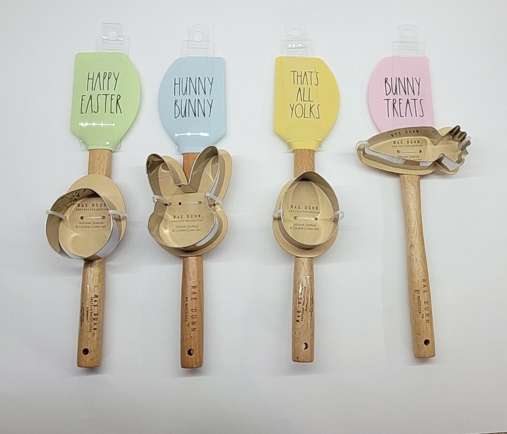 Rae Dunn Easter Spatula Cookie Cutter Set Gift NEW