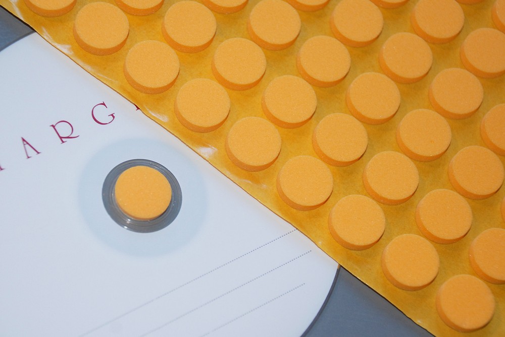 CD DVD Foam Hub Spider Holders Self Adhesive Sticky Dots Studs 1000 pcs (Orange)