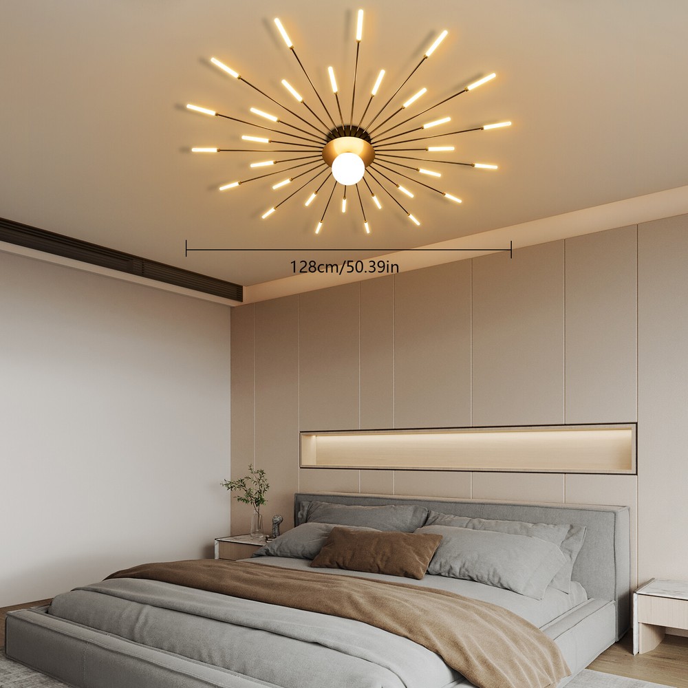 12W Firework Shape Ceiling Light Ceiling Lamp Ceiling Fixtures Luxurious Golden