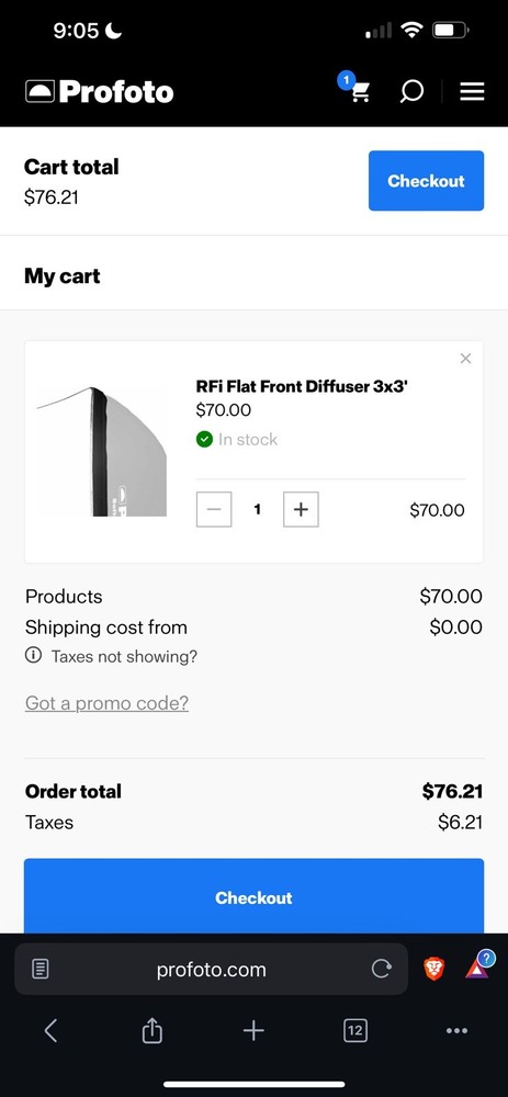 Profoto Softbox RFI Front Flat Diffuser 3x3