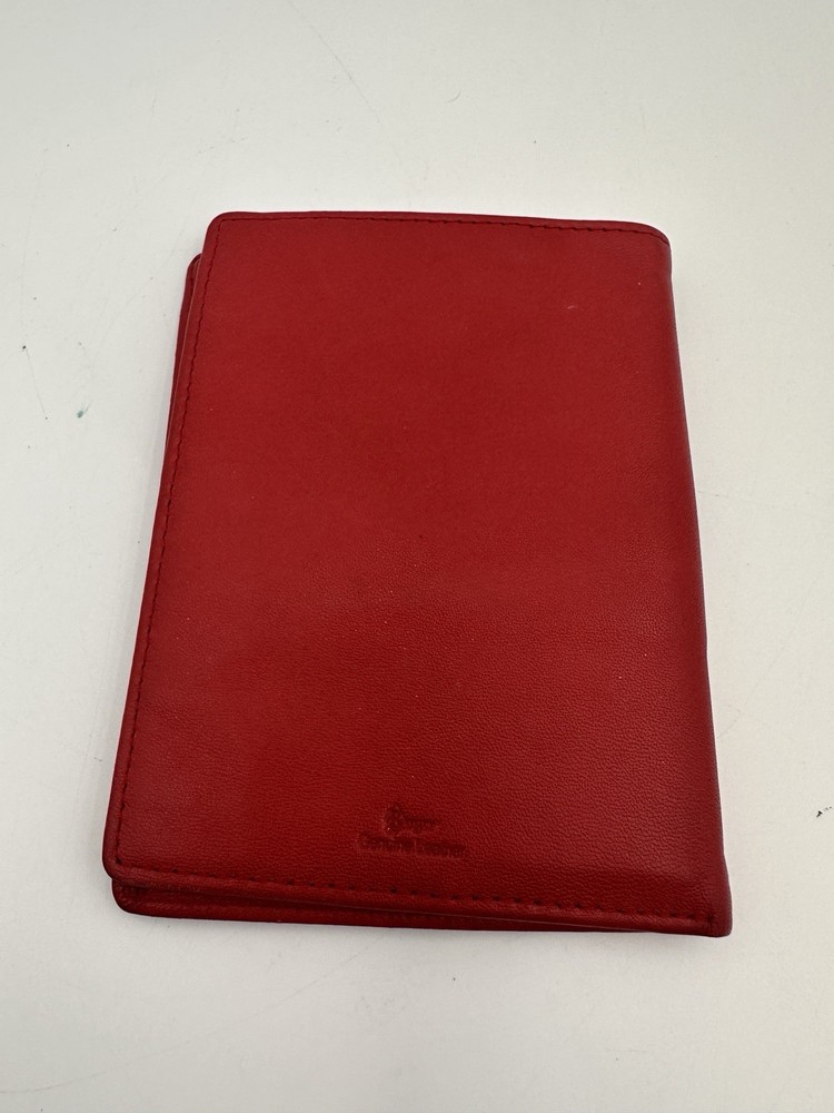 Royce Red Leather Passport Travel Wallet Document Holder EUC