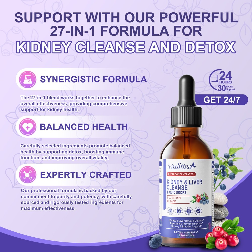 Kidney Cleanse Supplement Kidney & Liver Cleanse Support Herbal Extract Drop