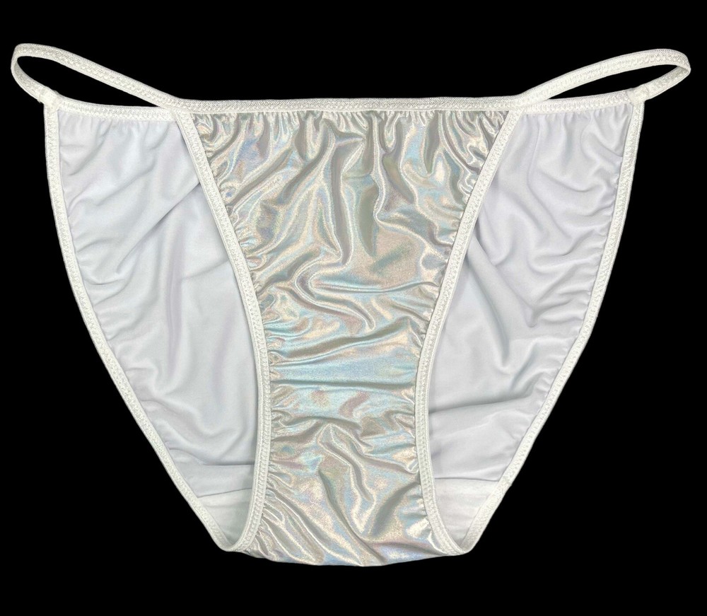 Satin String Bikini Panty Holographic Foil M
