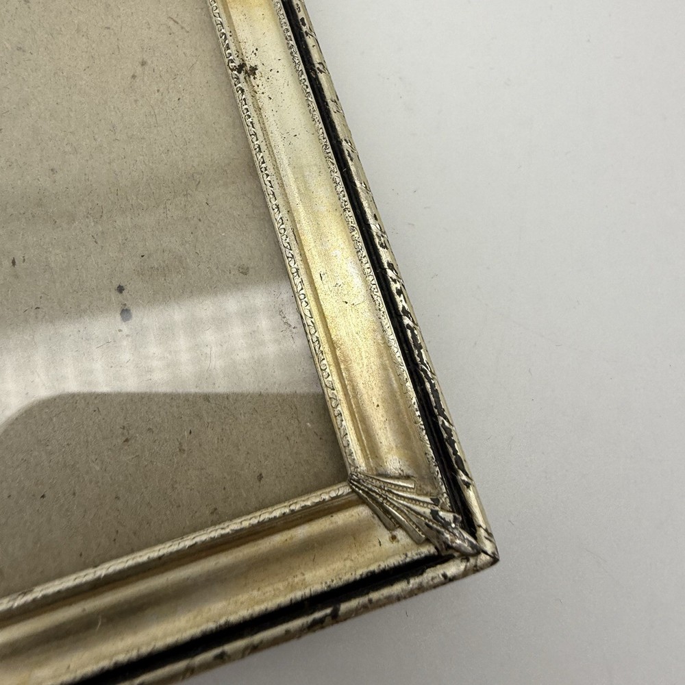 Long Rectangular Picture Frame Metal Flower Etched Sides Free Standing