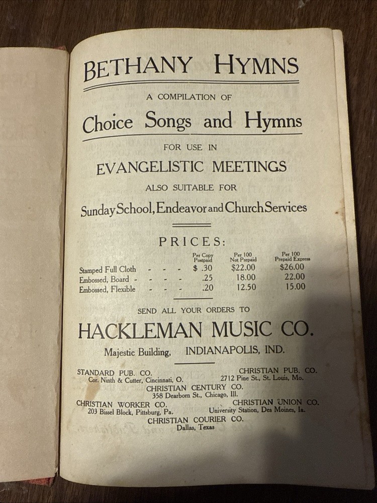 Bethany Hymns, Antique Hardback .