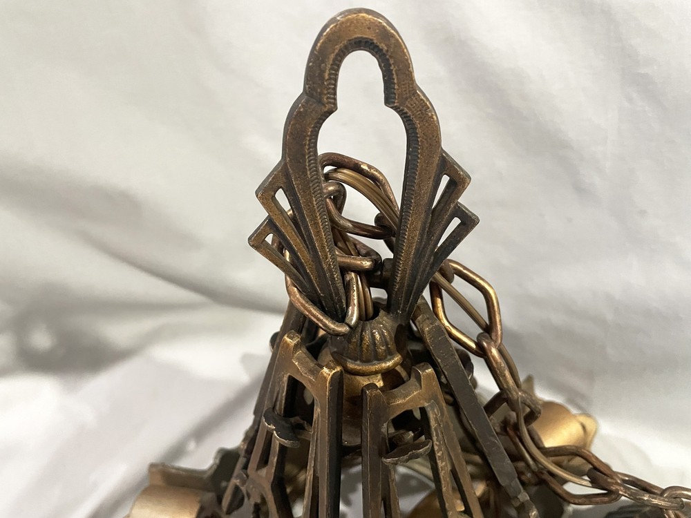 ART DECO ERA SLIP SHADE CEILING LIGHT FRAME - REWIRED
