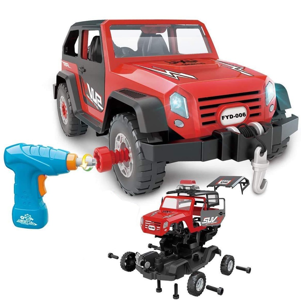 FYD 2In1 Take Apart Jeep Car STEM Learning Assembly Playset with Functional