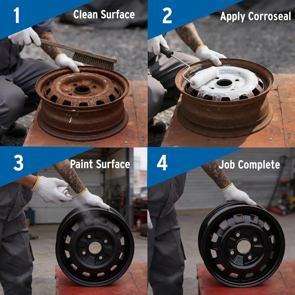 1 Quart Water-Based Rust Converter and Primer - Secure Your Metal Surfaces Today