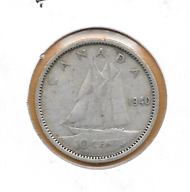 1940 CANADIAN 10 CENTS NICE (SILVER)