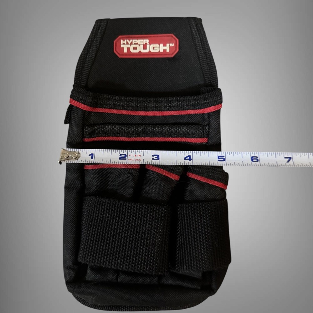 Hyper Tough 4 Way Organizer Pouch, 6 Pockets Black Tool Helper