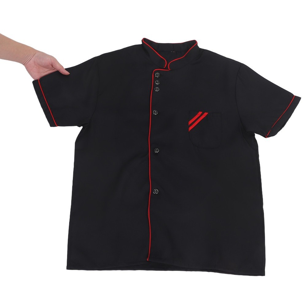 Chef Jackets for Men Short Sleeve Coat Black Restaurant Undershirt