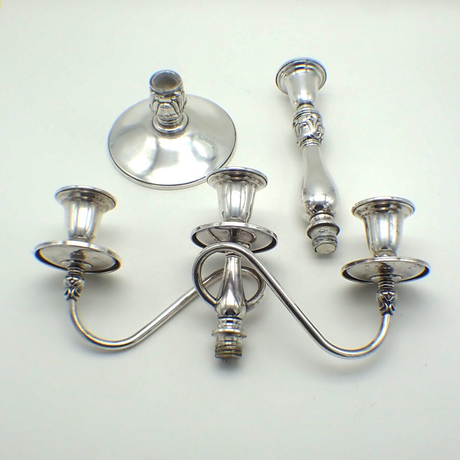 Royal Danish Three Light Candelabra International Sterling Silver
