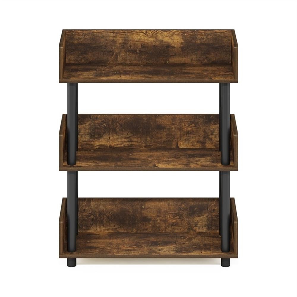 Pemberly Row 3-Tier Freestanding Multipurpose Display in Amber Pine/Black