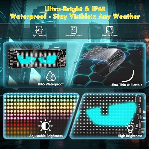Devil Eye Lights for Motorcycle – 7"x3" LED Eyes for Car Windshield |