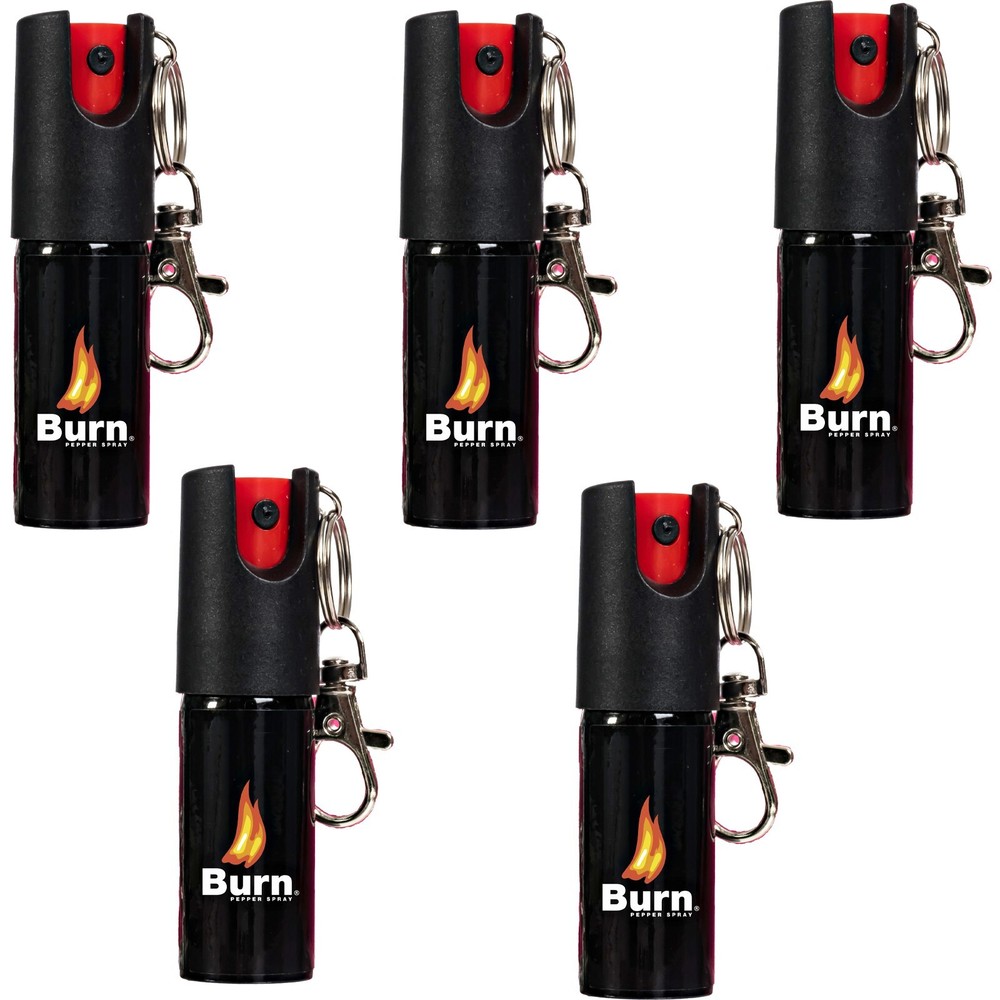 5 Pack BURN Pepper Spray - 1/2oz Self Defense Security Protection