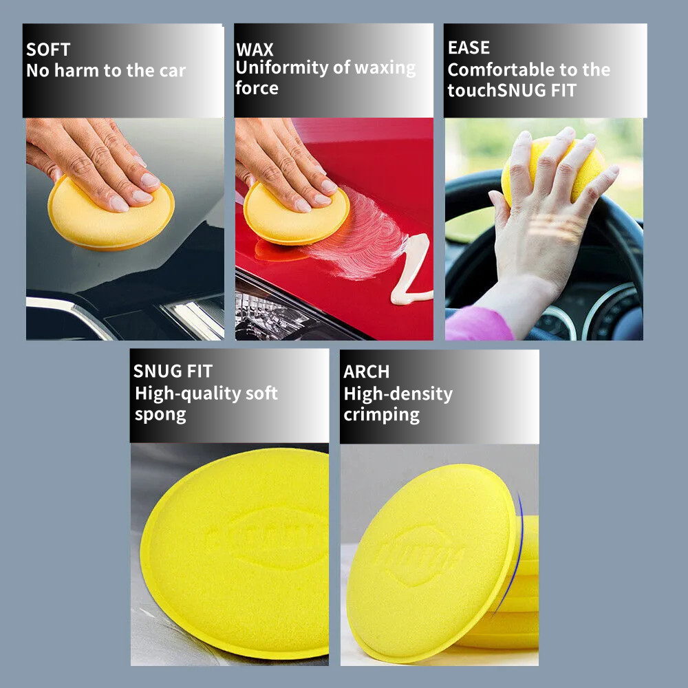 6pcs*Microfiber Foam Sponge Applicator Pads Car Buffing Polish Wax Cleaner