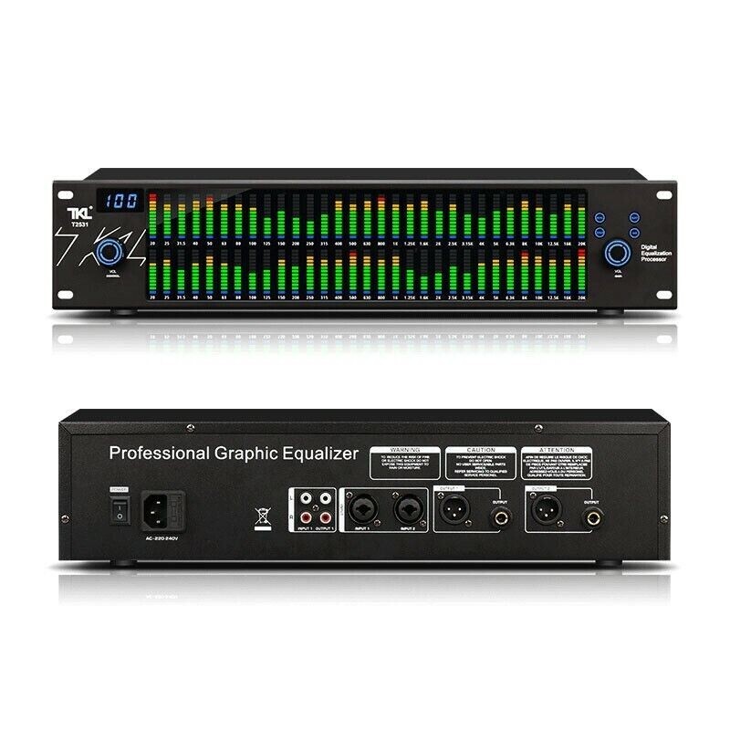 TKL T2531 Graphic Equalizer Audio Processor Two 31-Band Spectrum For Home Stage
