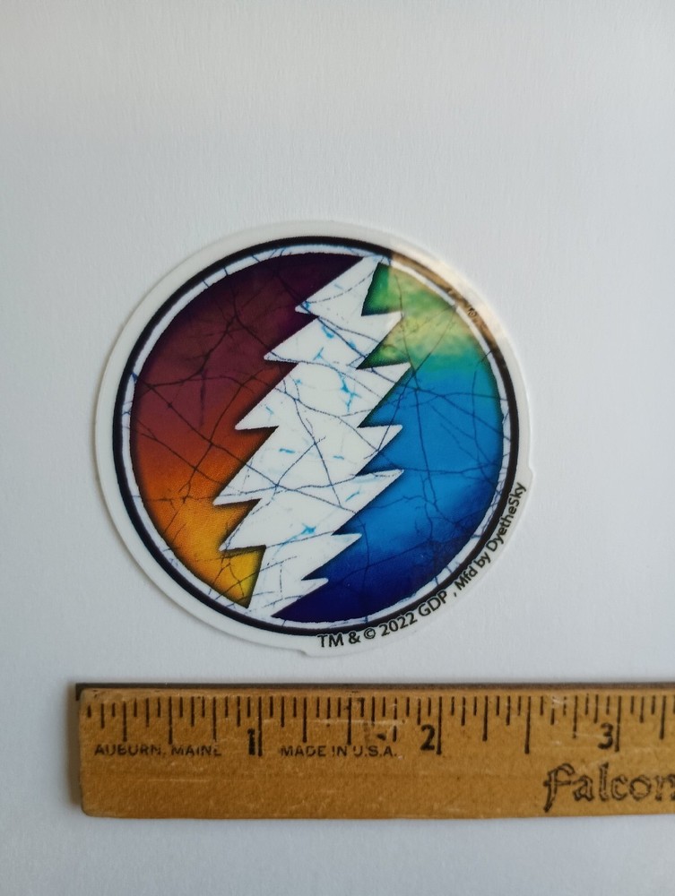 Grateful Dead Circle Lightning Bolt 2.5 x 2.5 Inch MINI Sticker