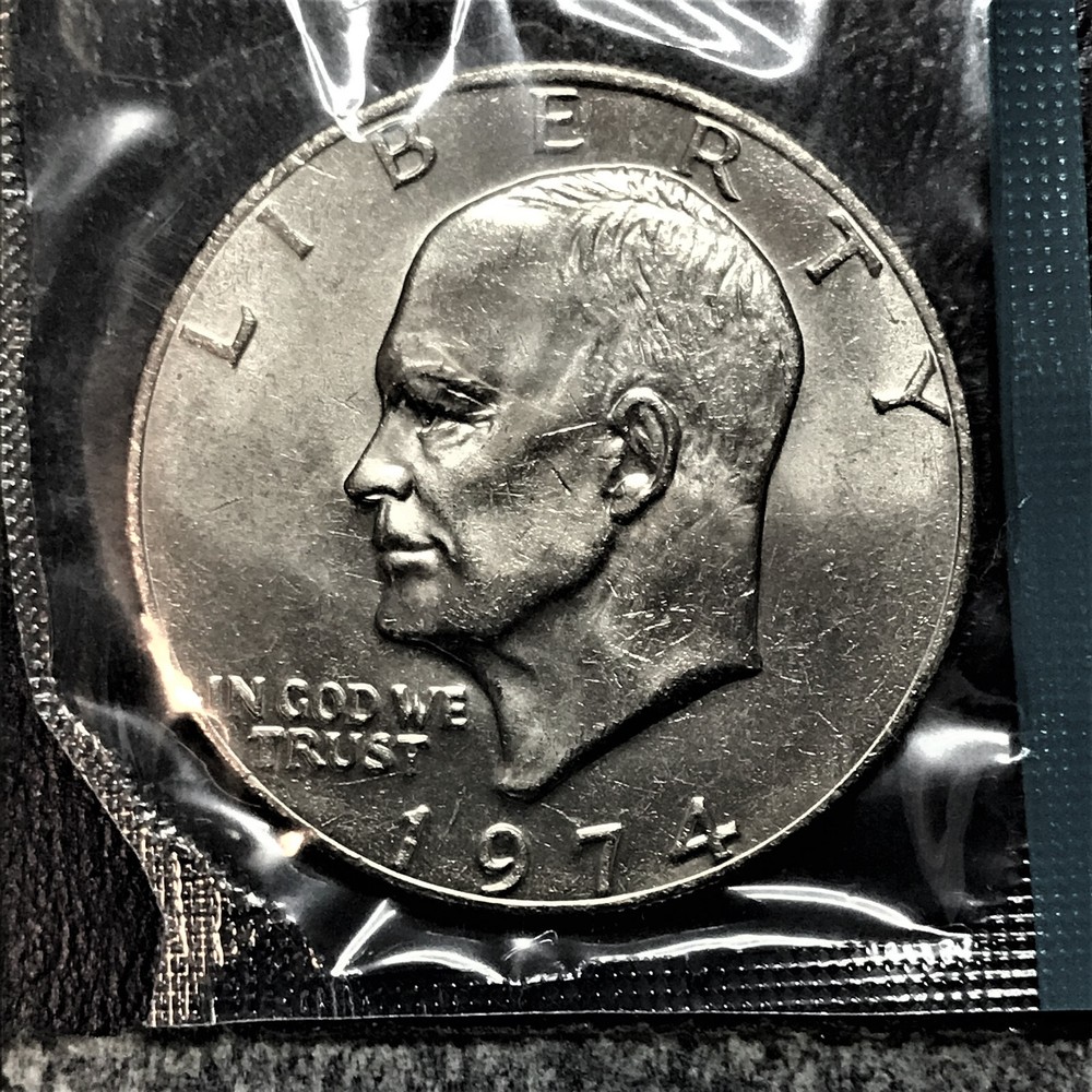 1974 P BU Eisenhower Dollar Clad No Silver in cello