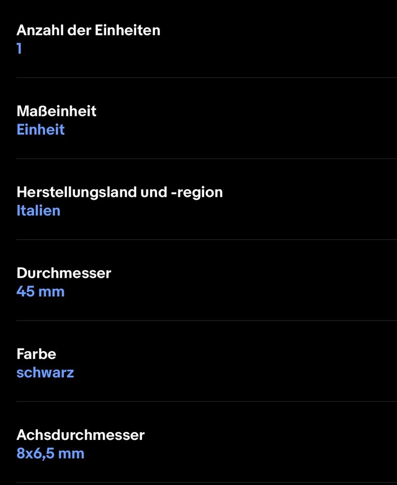 Rotary Handle ø 45mm Shaft ø 8x6.5mm Black for FAEMA, E64, E66, E98, E98 COMPACT