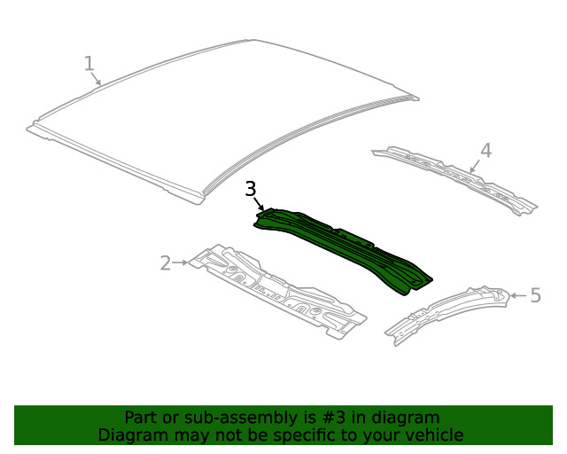 Genuine GM Roof Panel Bow 92258250